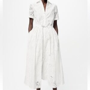 Zara ZW Collection Embroidered Shirtdress *NWOT*